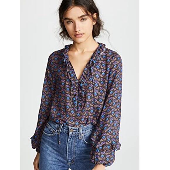 Kobi Halperin Robyn Print Blouse Silk Blend Size XS - Picture 1 of 8